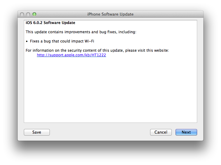iOS 6.0.2 update