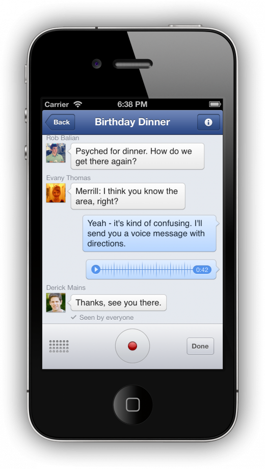 Facebook Messenger 2.1 for iOS (Voice calling)