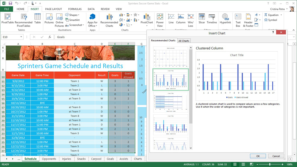 Office 365 Home Premium (Excel recommendation charts)