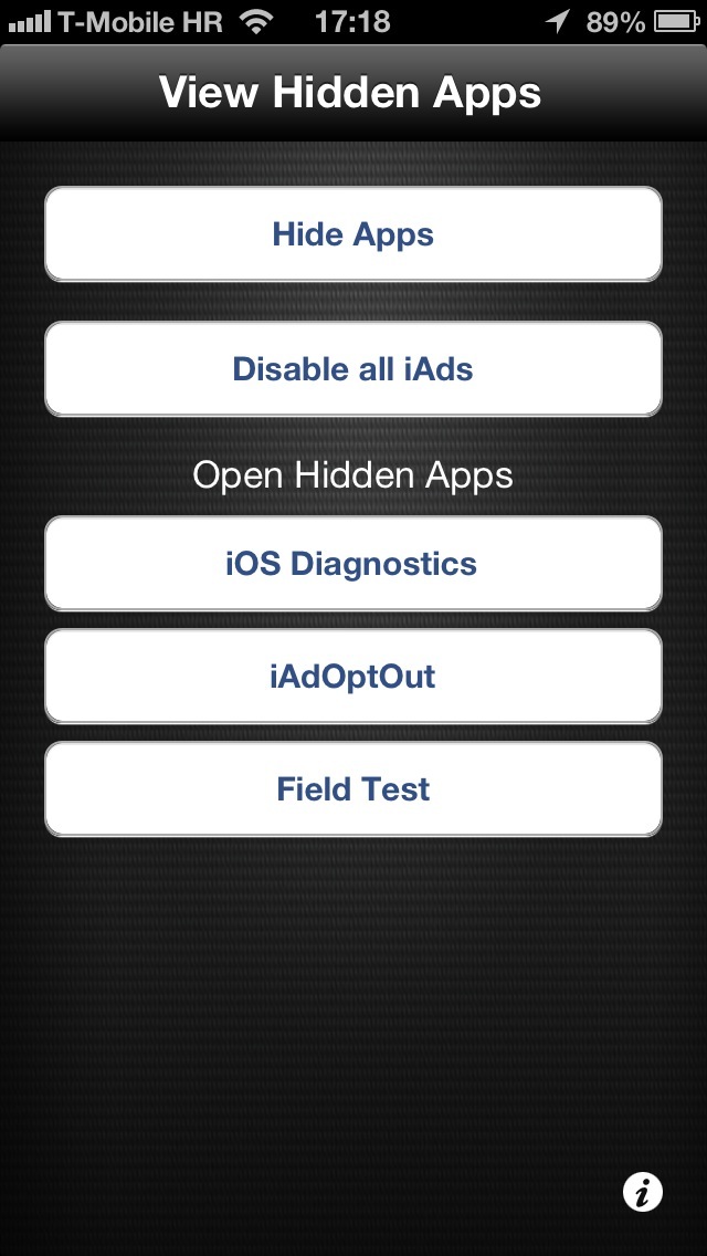 HiddenApps 1.0 for iOS (iPhone screenshot 001)