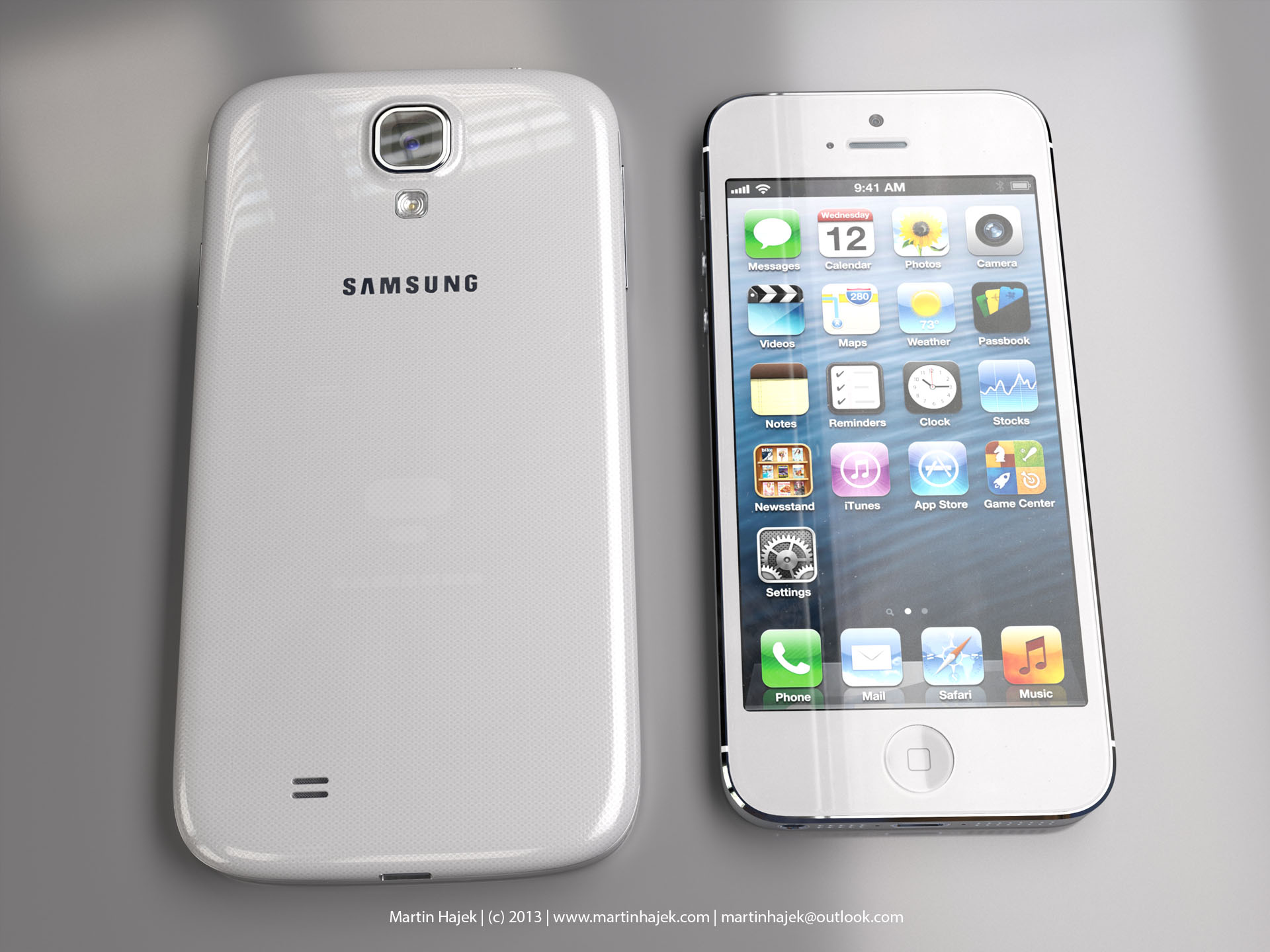 Size comparison (Galaxy S4 vs iPhone 5, Martin Hajek 002)