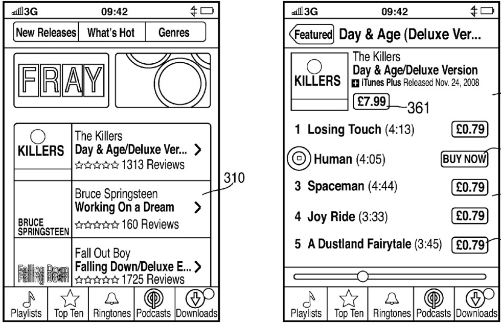 Apple patent (offline iTunes purchases 001)