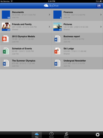 SkyDrive 3.0 for iOS (iPad screenshot 001)