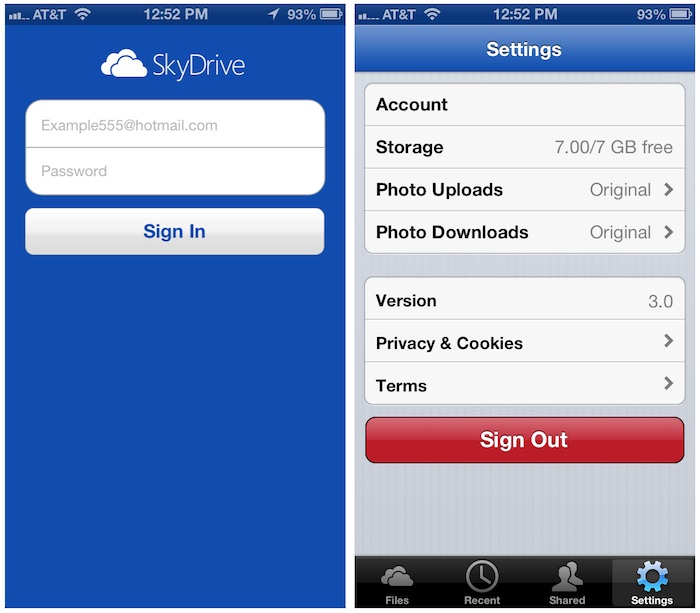 SkyDrive 3.0 for iOS (iPhone screenshot 005)