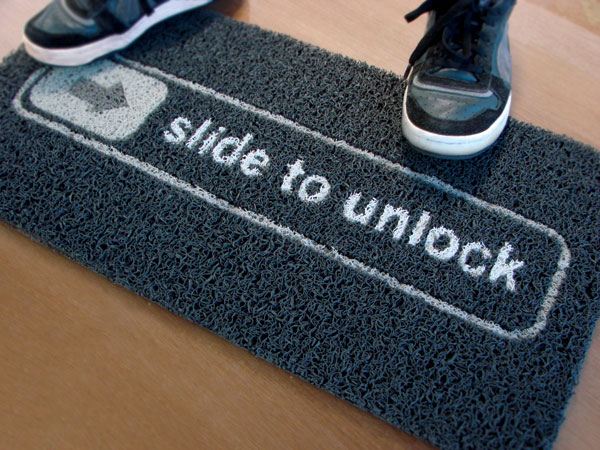 Slide to Unlock doormat