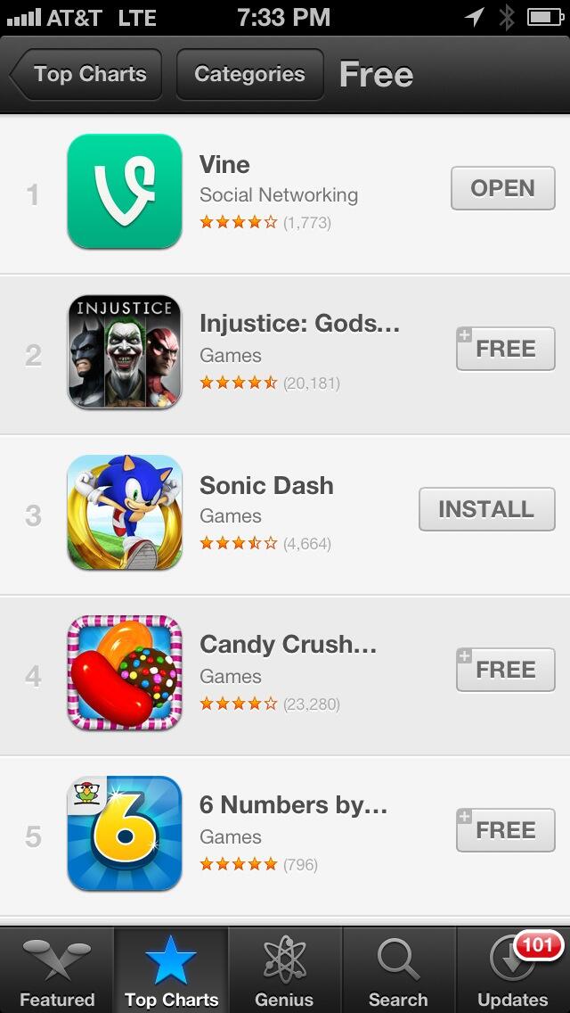 Vine top free App Store app