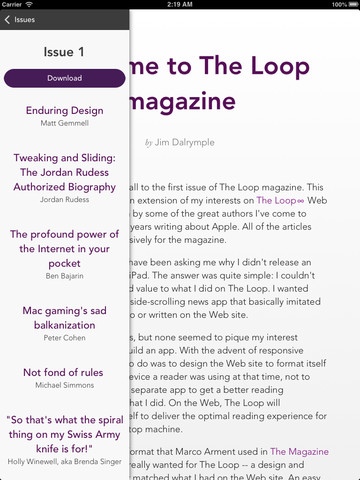 The Loop Magazine for iOS (iPhone screenshot 002)
