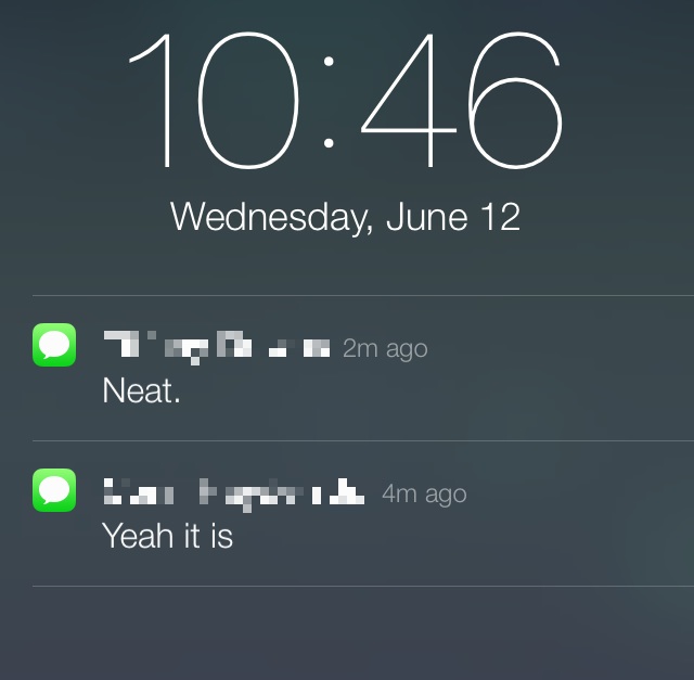 Lock screen notifications iOS 7