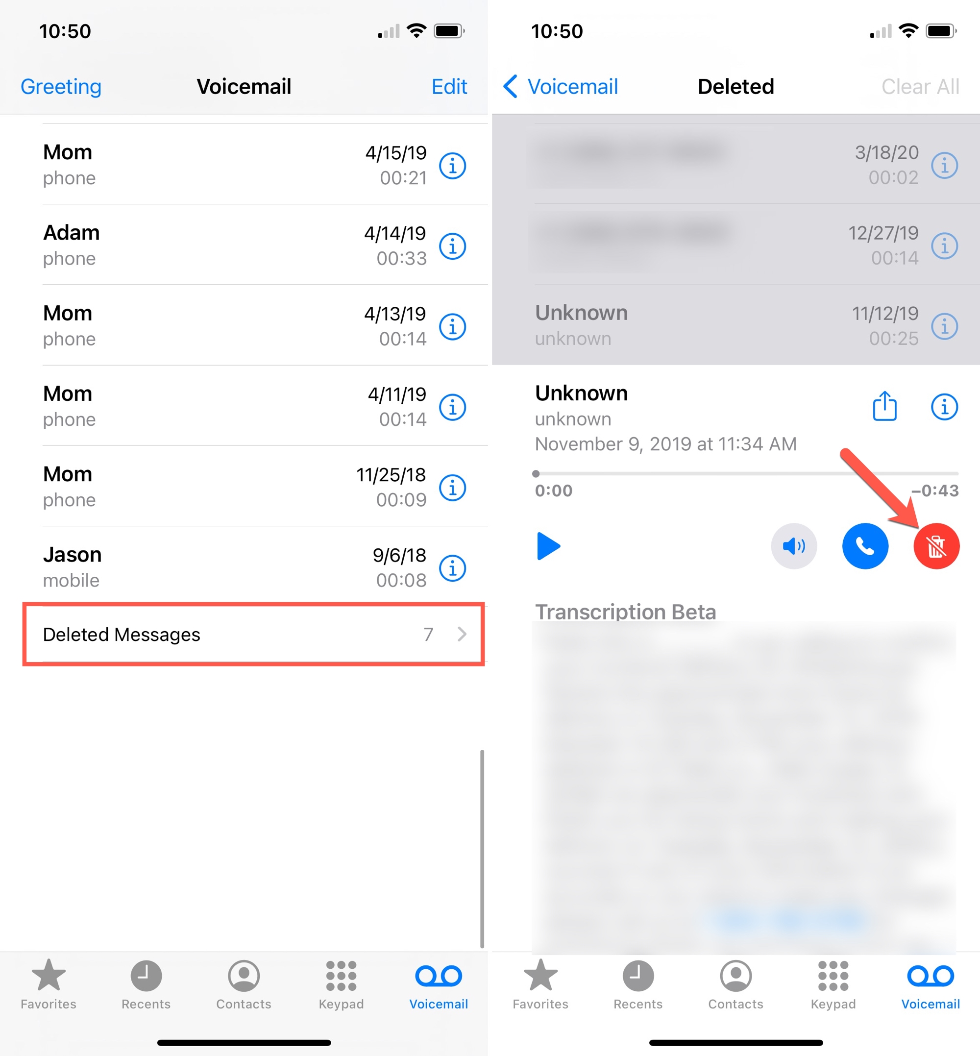 Undelete Voicemail on iPhone