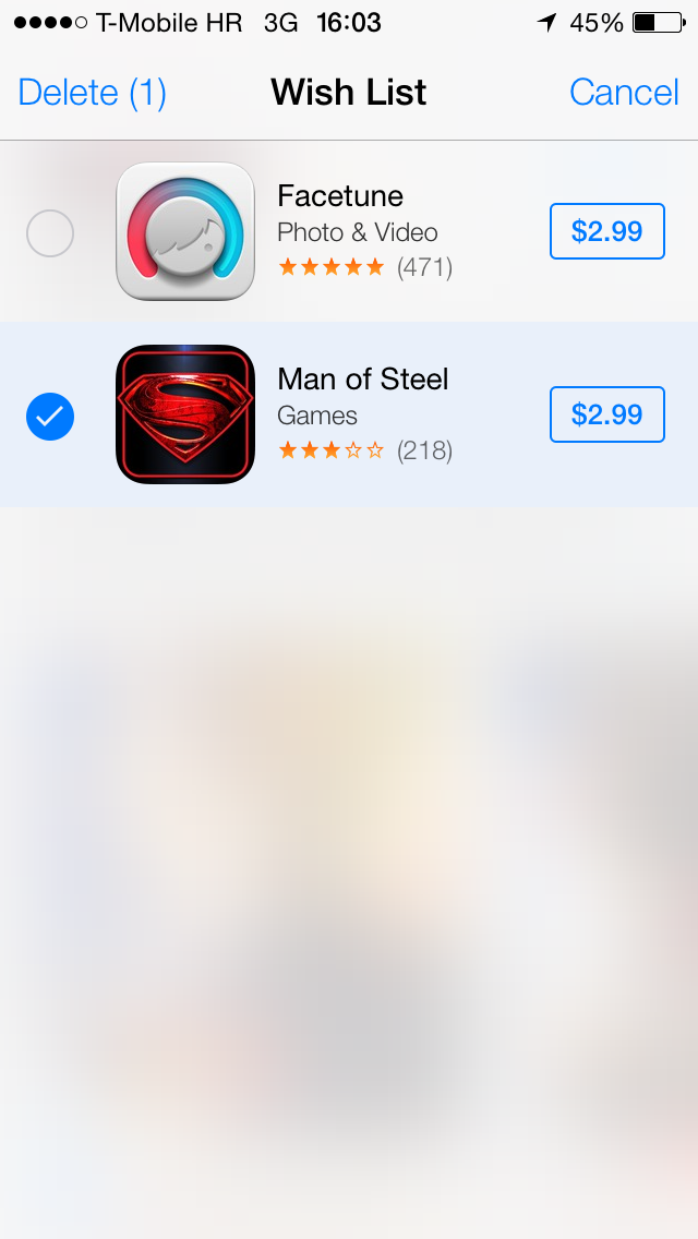 iOS 7 (App Store, Wish List 004)