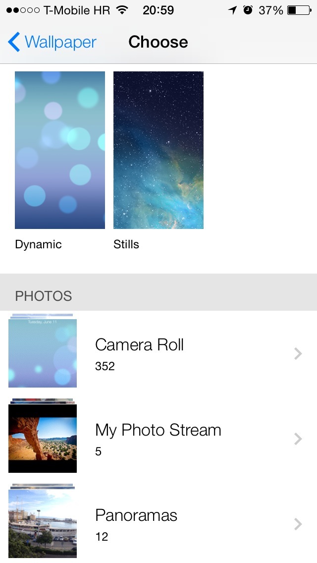 New in iOS 7: dynamic and panoramic wallpapers