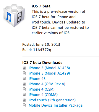iOS 7 beta download