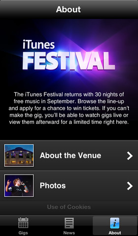 iTunes Festival 3.8 for iOS (iPhone screenshot 002)