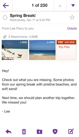 Yahoo Mail 1.5.5 for iOS (iPhone screenshot 001)