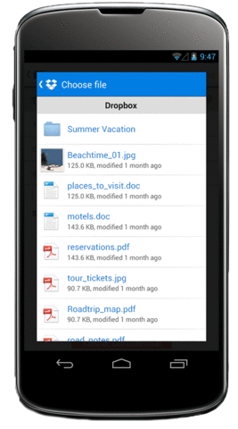 Yahoo Mail for Android (Dropbox attachments)