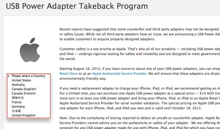 Apple Takeback Program (other countries, 9to5Mac)