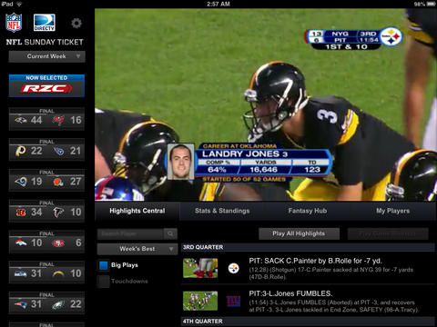 NFL Sunday Ticket for iOS (iPad screenshot 001)
