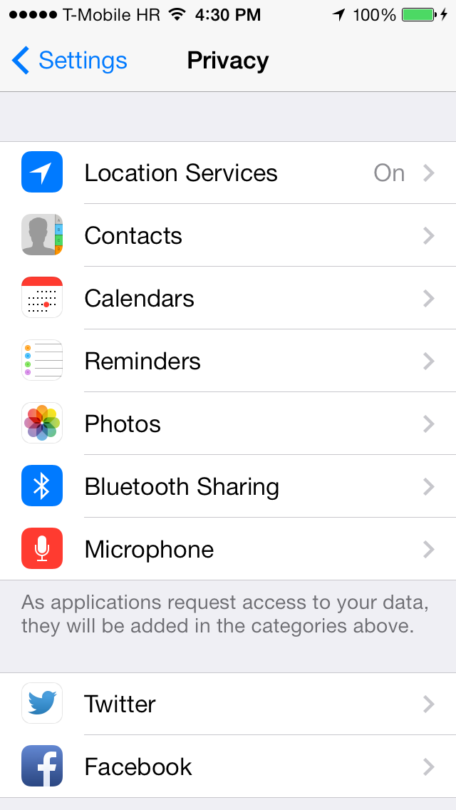 iOS 7 (Settings, Privacy, location Services 002)