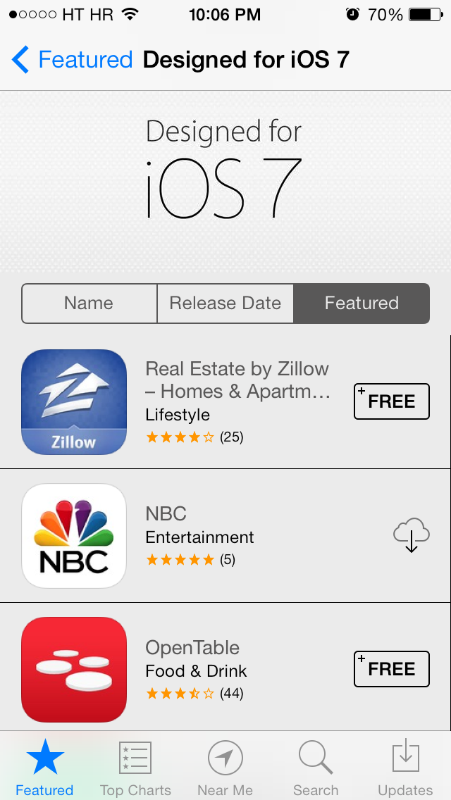 App Store (Designed for iOS 7, Featured)