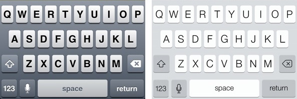 Keyboard iOS 7 vs iOS 6