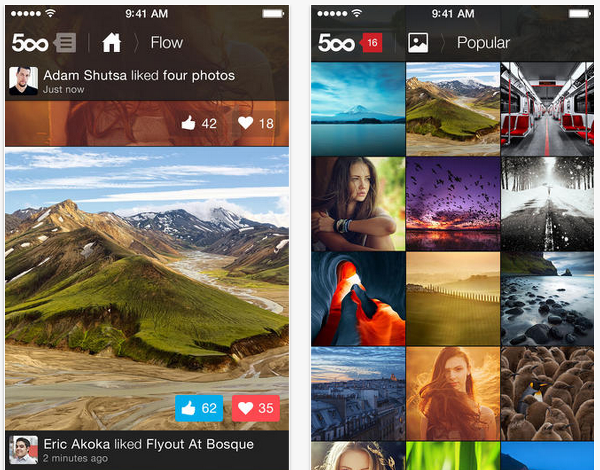 500px redesign