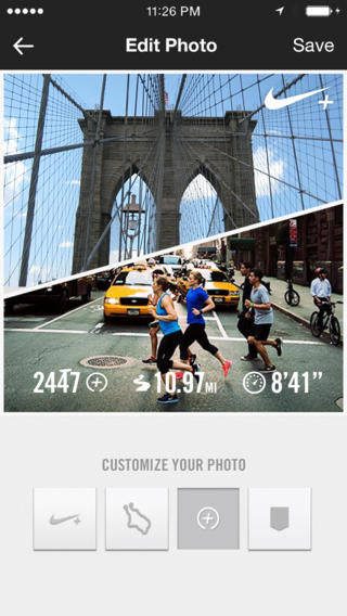 kunst Baleinwalvis Geelachtig Nike+ Running iOS app gets photo sharing and auto-pause