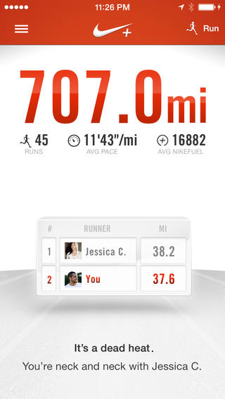 Nike Running 4.4 for iOS (iPhone screenshot 002)
