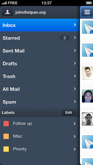 Sparrow 1.3.5 for iOS (iPhone screenshot 002)