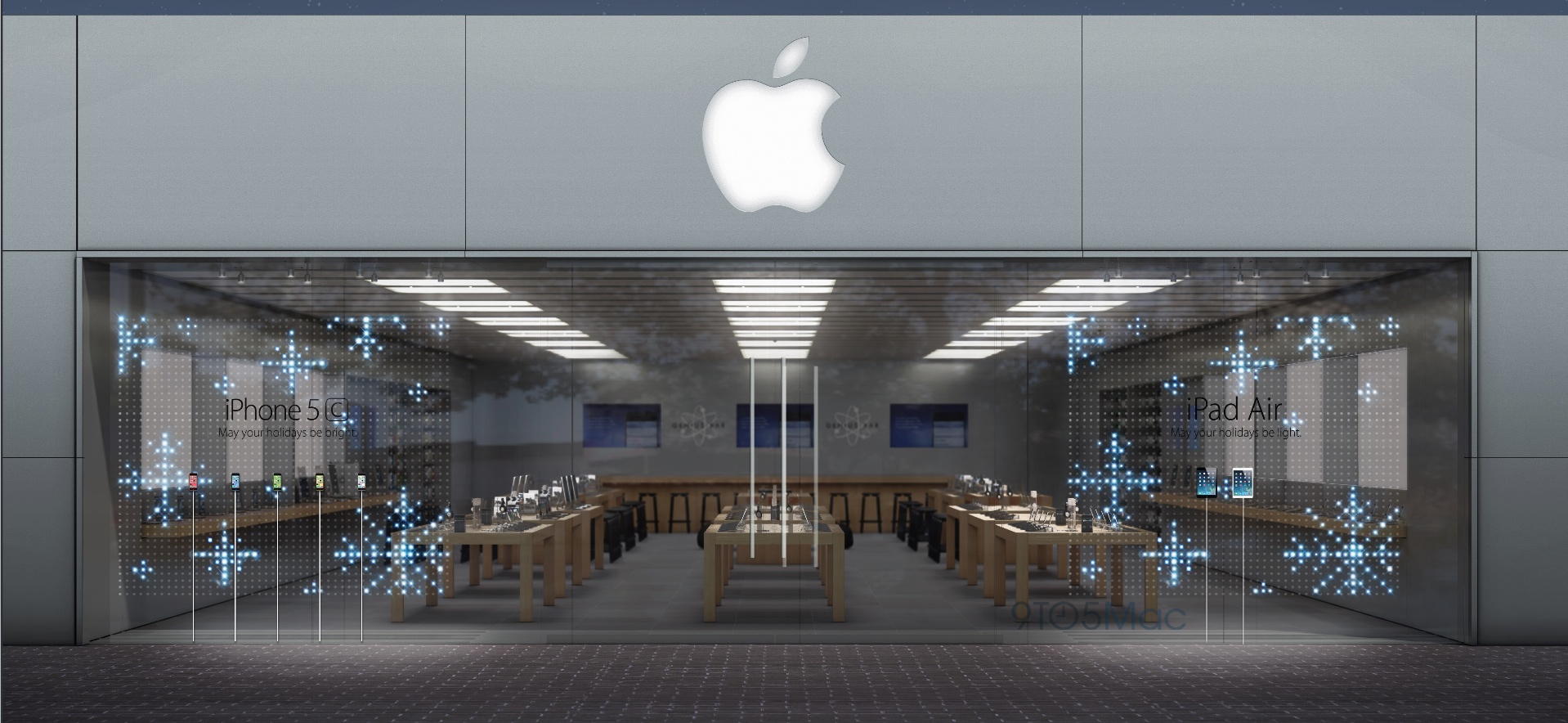 Apple Stores (2013 holiday store window, 9to5Mac 001)