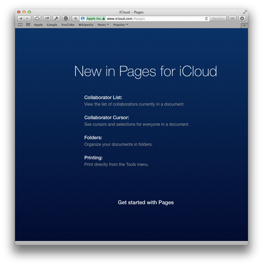 New in Pages for iCloud