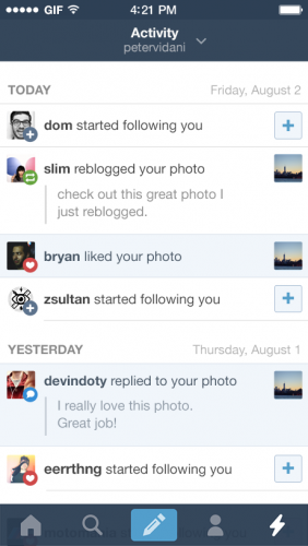 Wht App Replaced Tumblr Tumblr redesigns iPhone and iPad app for iOS 7