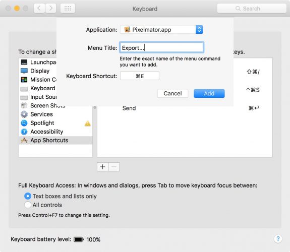 How to create custom keyboard shortcuts for Mac apps
