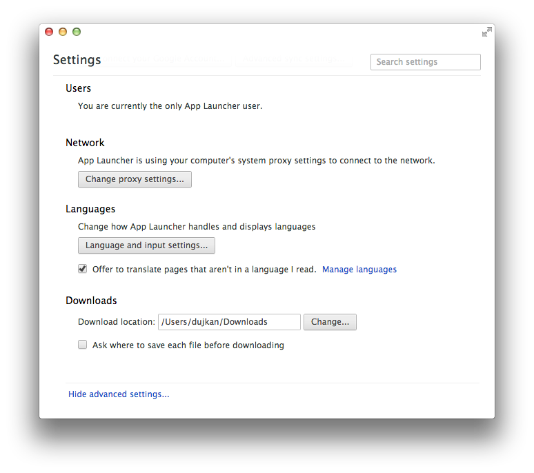 Chrome App Launcher (screenshot 001)