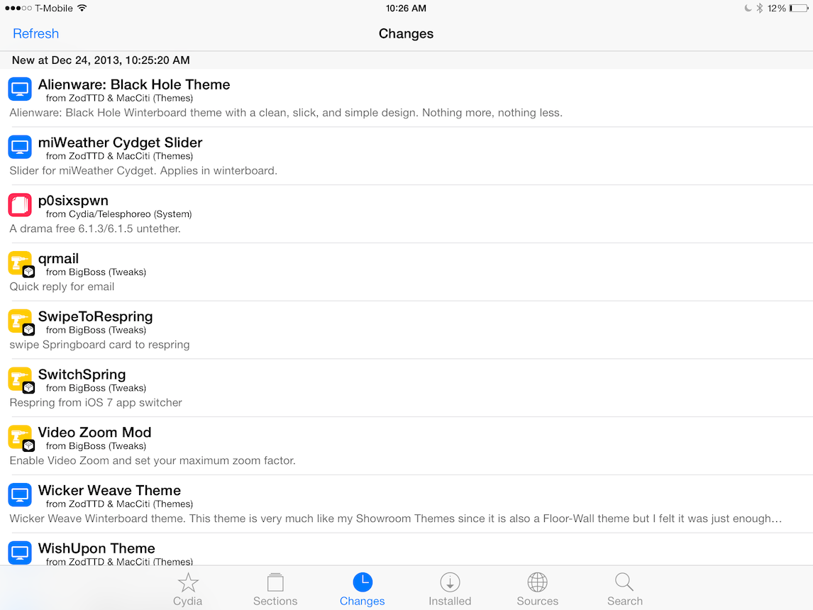Cydia iOS 7 iPad