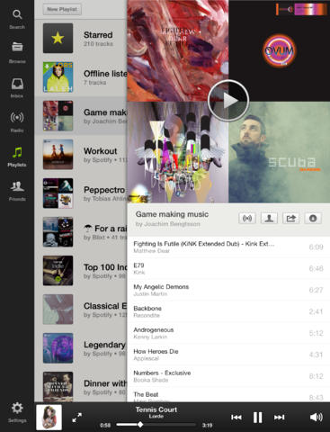 Spotify 0.9.1 for iOS (iPad screenshot 002)