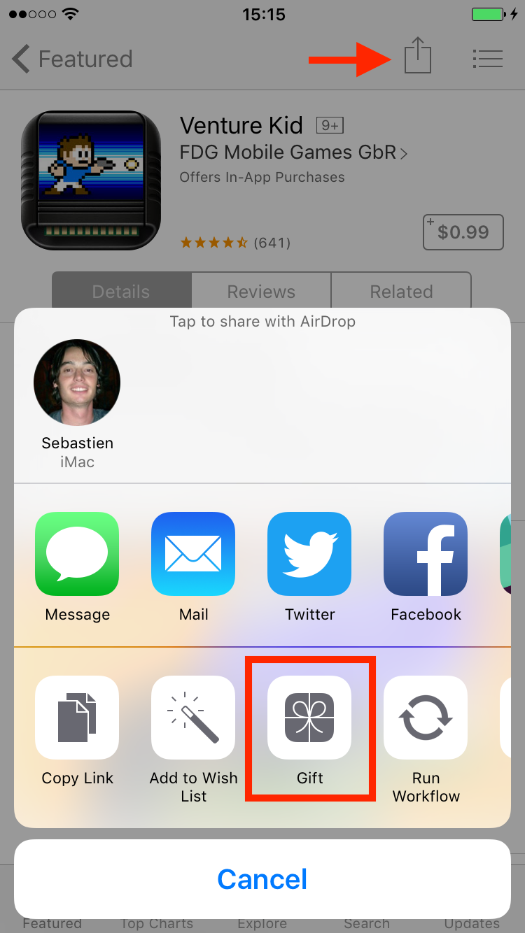 how to Gift app from app store