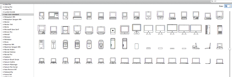 Apple font (Mac models)