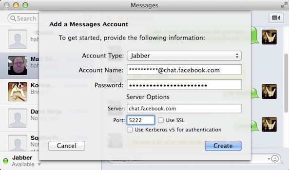 How to add fb to messages 3