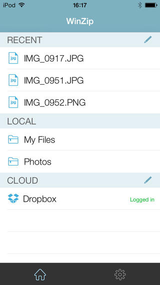 WinZip 3.0 for iOS (iPhone screenshot 001)