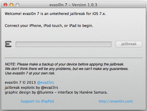 Download Evasi0n7 V.1.0.3 For Mac