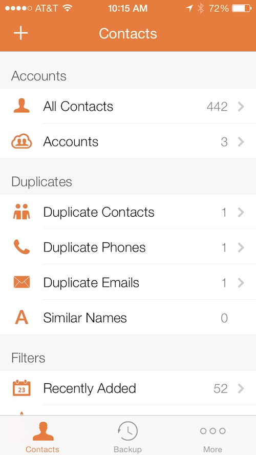 Find duplicate contacts