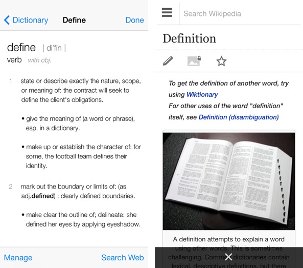 Define for iOS 7 Full Screen Results