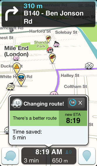 Waze 3.7.7. for iOS (iPhone screenshot 003)
