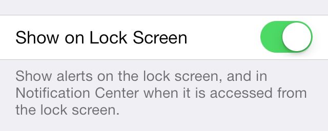 iOS 7 Notification Center Show on Lock screen