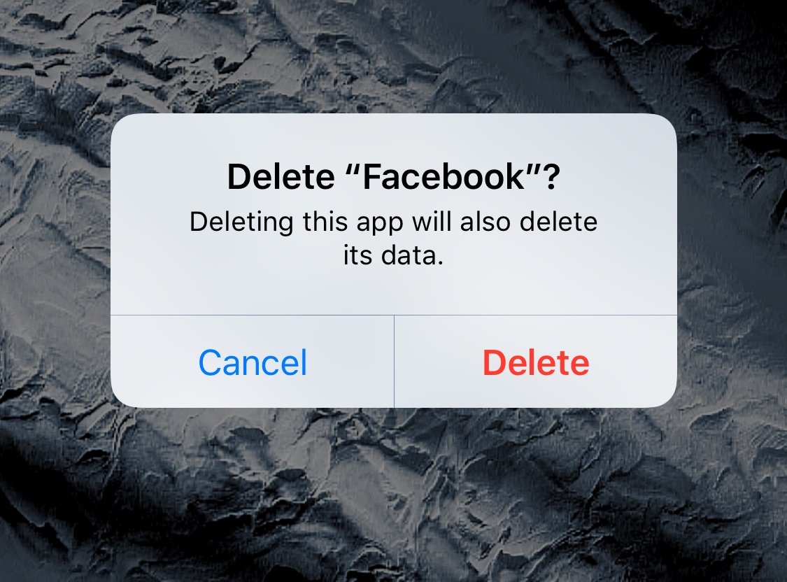 Delete Facebook app