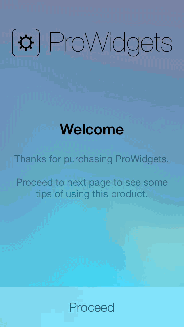 ProWidgets Welcome
