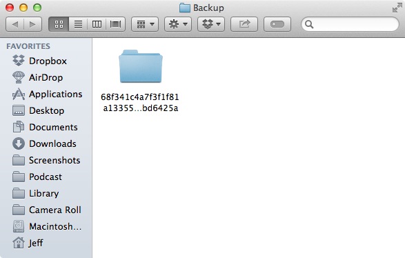 SMS iTunes Backup Folder