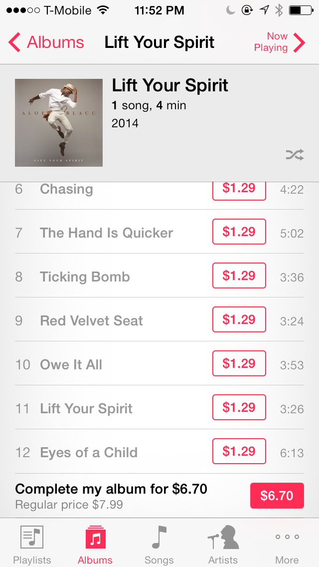 iOS 7 Buying Music