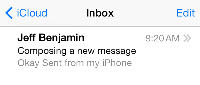 iOS 7 Mail App Inbox Header