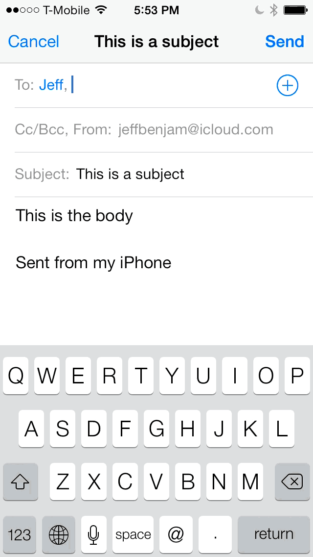 iOS 7 Mail Send Mail
